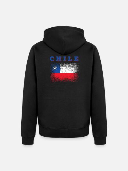 Chile Flag - Unisex Premium Organic Zip Hoodie - black