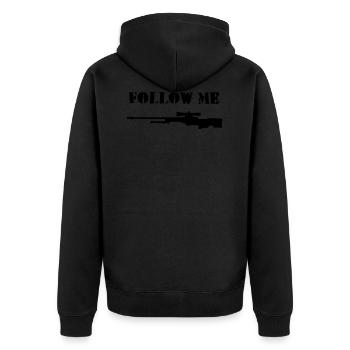 Follow Me - cool jeu de CS - Veste à capuche bio Premium Unisexe - noir - Dos - Nico (187cm)