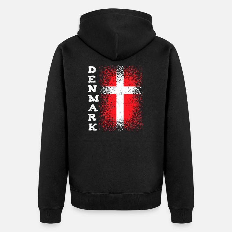 Danemark Pavillon - Veste à capuche bio Premium Unisexe - noir