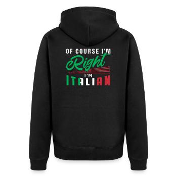 Italie - Veste à capuche bio Premium Unisexe - noir - Dos - Nico (187cm)