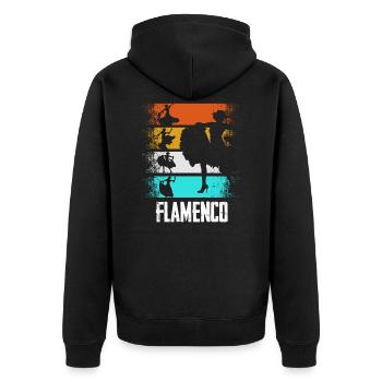 Flamenco Retro - Unisex Premium Bio Zip Hoodie - Schwarz - Hinten - Nico (187cm)