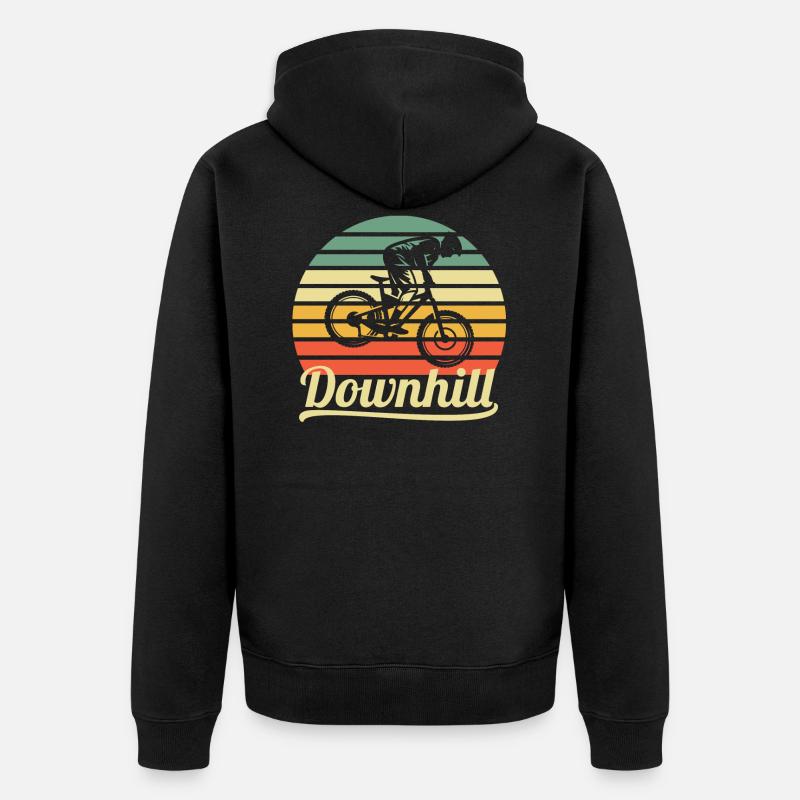 Downhill - Unisex Premium Bio Zip Hoodie - Schwarz