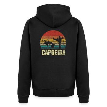 Capoeira Rétro coeur cadeau - Veste à capuche bio Premium Unisexe - noir - Dos - Nico (187cm)