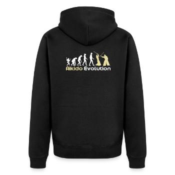 Evolution de l'Aïkido - Veste à capuche bio Premium Unisexe - noir - Dos - Nico (187cm)