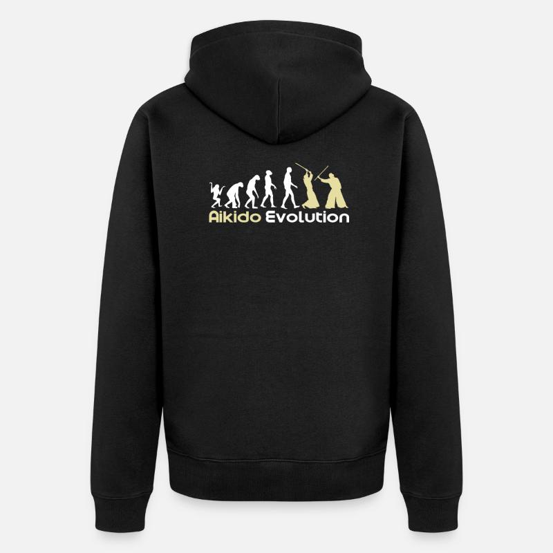 Evolution de l'Aïkido - Veste à capuche bio Premium Unisexe - noir