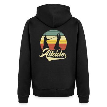 Aïkido - Veste à capuche bio Premium Unisexe - noir - Dos - Nico (187cm)