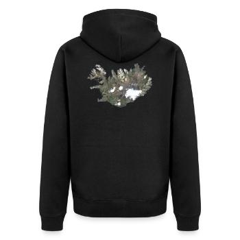 Island Karte Low Poly Stil - Unisex Premium Bio Zip Hoodie - Schwarz - Hinten - Nico (187cm)