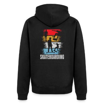 Skateboard Skate Retro Gift - Veste à capuche bio Premium Unisexe - noir - Dos - Nico (187cm)