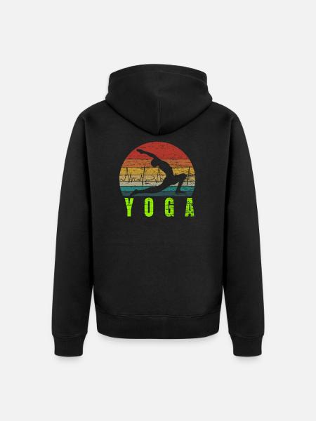 Yoga Pulse Spirituality Wellness - Unisex Premium Organic Zip Hoodie - black