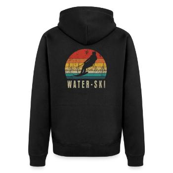 Water-water skiing heartbeat - Unisex Premium Organic Zip Hoodie - black - Back - Nico (187cm)