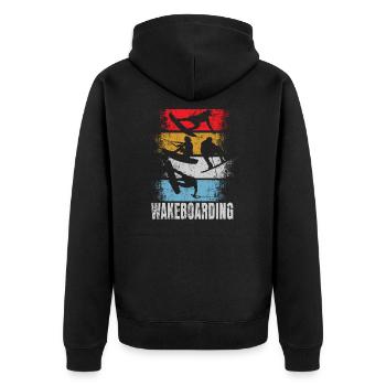 Wakeboard rétro - Veste à capuche bio Premium Unisexe - noir - Dos - Nico (187cm)