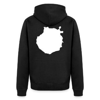 Gran Canaria - Unisex Premium Organic Zip Hoodie - black - Back - Nico (187cm)