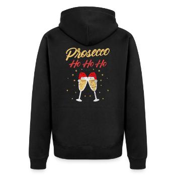 Christmas Prosecco Ugly Christmas - Unisex Premium Organic Zip Hoodie - black - Back - Nico (187cm)
