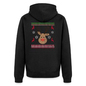 Noël renne Noël moche - Veste à capuche bio Premium Unisexe - noir - Dos - Nico (187cm)