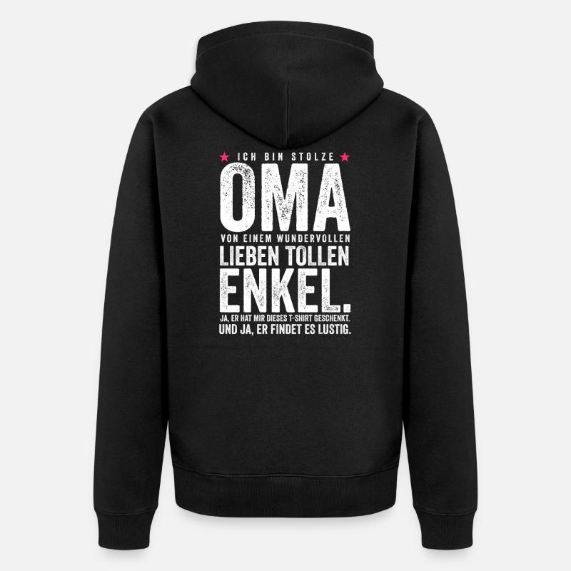 Oma Loading - Unisex Premium Bio Zip Hoodie - Schwarz
