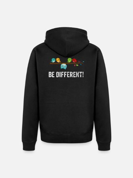 Bird Funny - Unisex Premium Organic Zip Hoodie - black