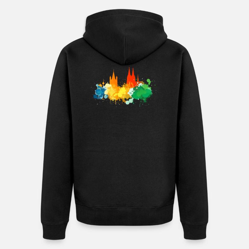 Köln Skyline Kölner Kölle - Unisex Premium Bio Zip Hoodie - Schwarz
