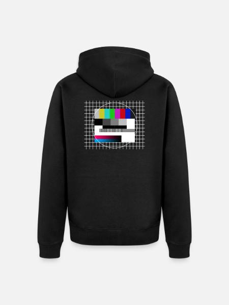 Testbild 90er Jahre Fernsehen TV Retro - Unisex Premium Bio Zip Hoodie - Schwarz