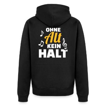 Chor - Unisex Premium Bio Zip Hoodie - Schwarz - Hinten - Nico (187cm)