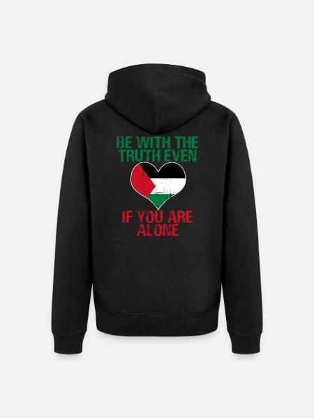 Palestine - Unisex Premium Organic Zip Hoodie - black
