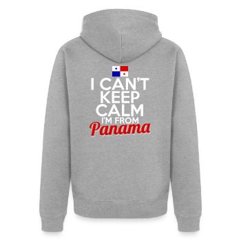 Panama - Unisex Premium Organic Zip Hoodie - heather grey - Back - Nico (187cm)