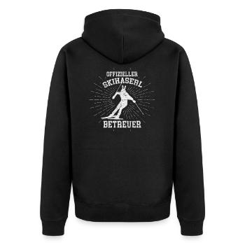 Skihase Skihaserl Ski Skiurlaub Skisport Trainer - Unisex Premium Bio Zip Hoodie - Schwarz - Hinten - Nico (187cm)