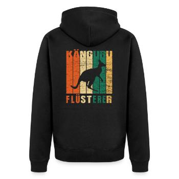 Känguru Flüsterer - Unisex Premium Bio Zip Hoodie - Schwarz - Hinten - Nico (187cm)