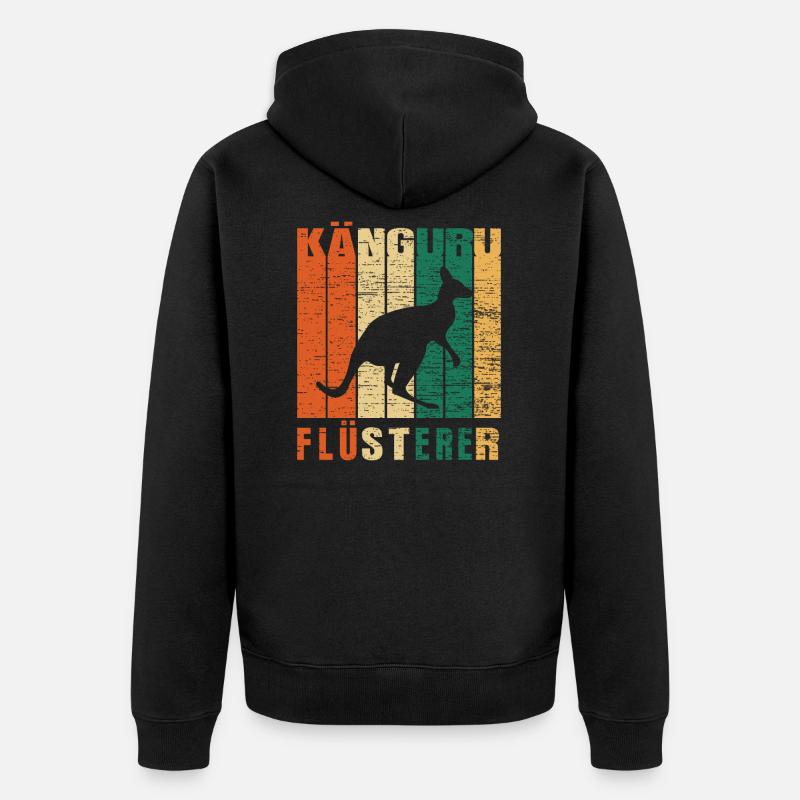 Känguru Flüsterer - Unisex Premium Bio Zip Hoodie - Schwarz