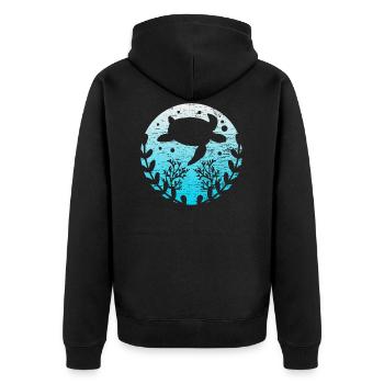 Schildkröte Terrarium - Unisex Premium Bio Zip Hoodie - Schwarz - Hinten - Nico (187cm)
