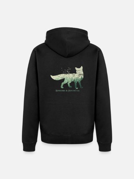 Fuchs Naturschutz Tierschutz - Unisex Premium Bio Zip Hoodie - Schwarz
