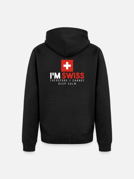 Schweiz - Unisex Premium Bio Zip Hoodie - Schwarz