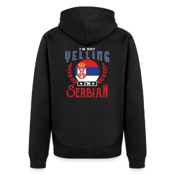 Serbie - Veste à capuche bio Premium Unisexe - noir - Dos - Nico (187cm)