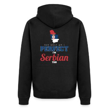 Serbie - Veste à capuche bio Premium Unisexe - noir - Dos - Nico (187cm)