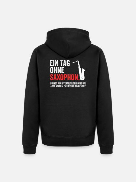 Saxophon - Unisex Premium Bio Zip Hoodie - Schwarz