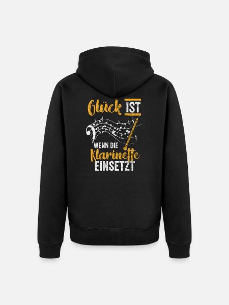 Klarinette Band - Unisex Premium Bio Zip Hoodie - Schwarz