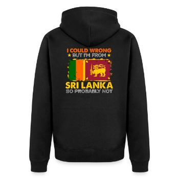 Sri Lanka - Unisex Premium Bio Zip Hoodie - Schwarz - Hinten - Nico (187cm)