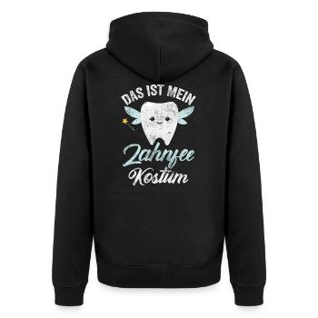 Zahnfee Kostüm Karneval Fasching Fee - Unisex Premium Bio Zip Hoodie - Schwarz - Hinten - Nico (187cm)