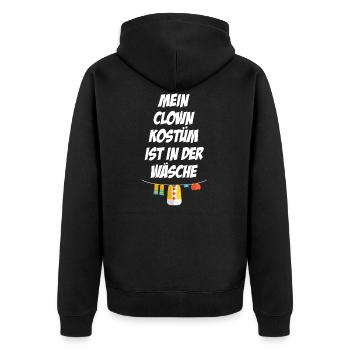 Clown Kostüm - Unisex Premium Bio Zip Hoodie - Schwarz - Hinten - Nico (187cm)