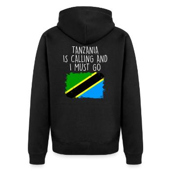 Tanzanie - Veste à capuche bio Premium Unisexe - noir - Dos - Nico (187cm)