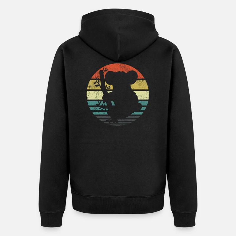 Koala Retro - Veste à capuche bio Premium Unisexe - noir