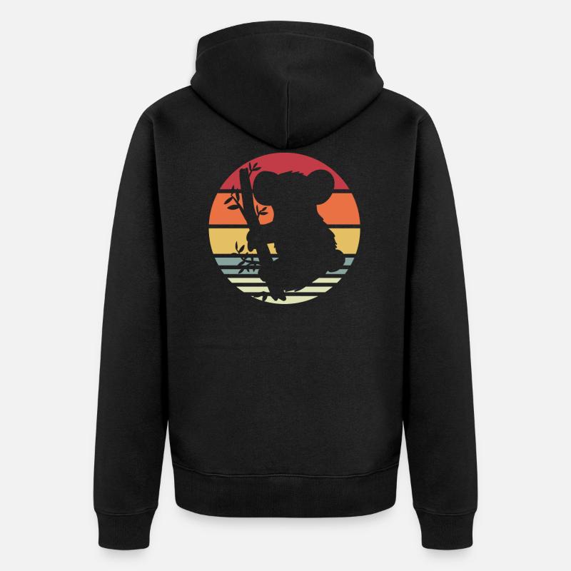 Koala - Unisex Premium Bio Zip Hoodie - Schwarz