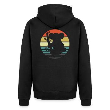 Koala - Unisex Premium Organic Zip Hoodie - black - Back - Nico (187cm)