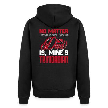 Trinidad Tobago - Unisex Premium Bio Zip Hoodie - Schwarz - Hinten - Nico (187cm)