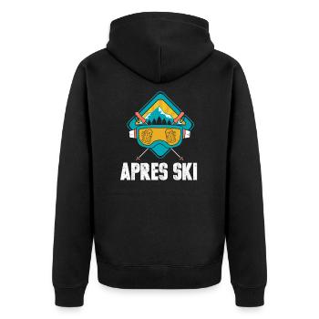 Vacances au ski après ski - Veste à capuche bio Premium Unisexe - noir - Dos - Nico (187cm)