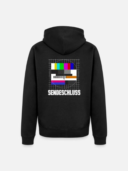 Testbild Sendeschluss 90er - Unisex Premium Bio Zip Hoodie - Schwarz
