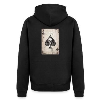 Ace of spades death card - Unisex Premium Organic Zip Hoodie - black - Back - Nico (187cm)