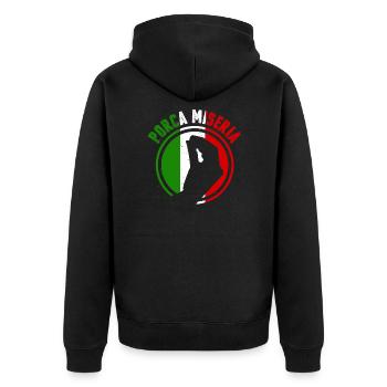 Italien Sicilia - Unisex Premium Bio Zip Hoodie - Schwarz - Hinten - Nico (187cm)