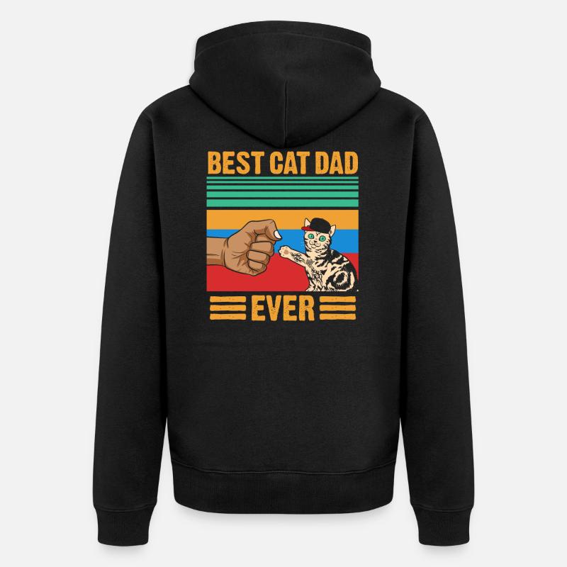 Best Cat Dad Ever - Unisex Premium Bio Zip Hoodie - Schwarz