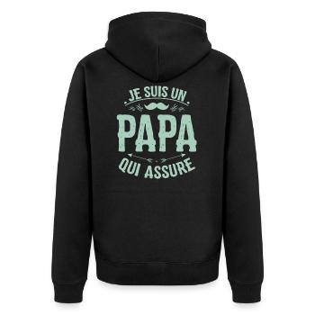 fête des pères - Veste à capuche bio Premium Unisexe - noir - Dos - Nico (187cm)