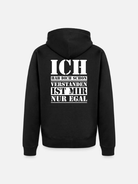 Egal ist mir Egal - Unisex Premium Bio Zip Hoodie - Schwarz